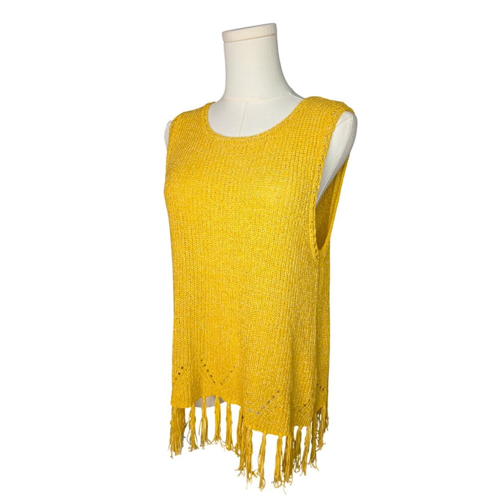 PEPIN Yellow Crochet Sleeveless Tassel Top